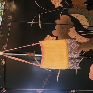 Beautiful spring bag/purse, beaded fringe bottom